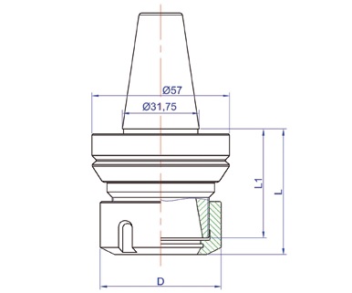 ISO30 ER32 Tool Holder P/N I30-F-TH