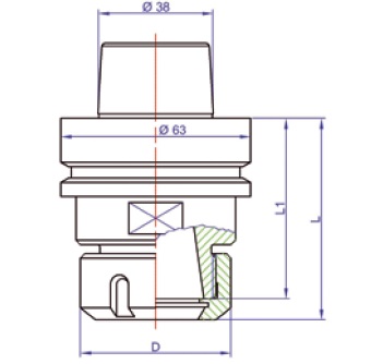 HSK 63A ER32 Short Style Tool Holder P/N H25-F-S