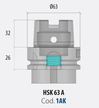 HSK 63A ER32 Short Style Tool Holder P/N H25-F-S - Image 6