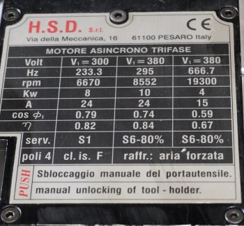 HSD Spindle, 10kW, H6206H077A - Image 3