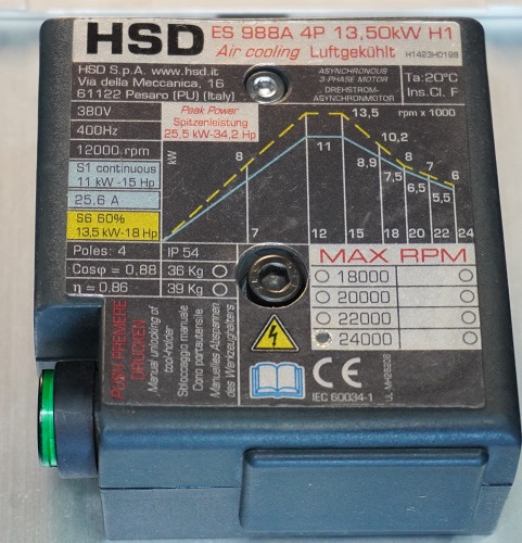 HSD Spindle, ES 988A, H1423H0198 4 HSD Spindle, ES 988A, H1423H0198 - Image 4