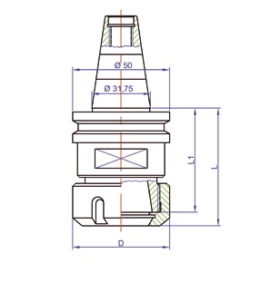 ISO30 ER32 50mm Flange Tool Holder P/N I30-F-FL 2 ISO30 ER32 50mm Flange Tool Holder P/N I30-F-FL - Image 2
