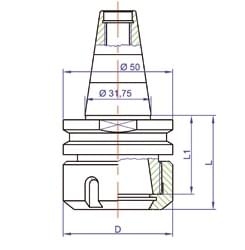 ISO30 ER32 Extra Small Style Tool Holder P/N I30-F-XS - Image 2