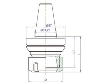ISO30 ER32 Tool Holder P/N I30-F-TH - Image 2
