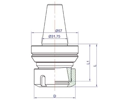 ISO30 ER32 Tool Holder P/N I30-F-TH 2 ISO30 ER32 Tool Holder P/N I30-F-TH - Image 2
