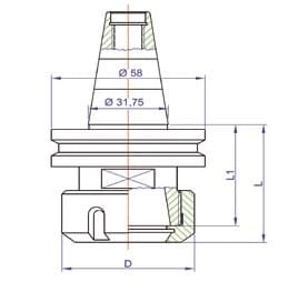 ISO30 ER32 Tool Holder P/N I30-F-57 - Image 2