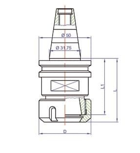 ISO30 ER32 50mm Flange Tool Holder P/N I30-F-FL - Image 2